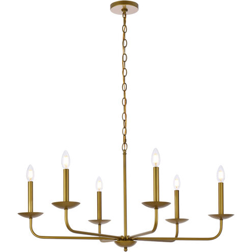 Cohen 6 Light 36 inch Brass Pendant Ceiling Light