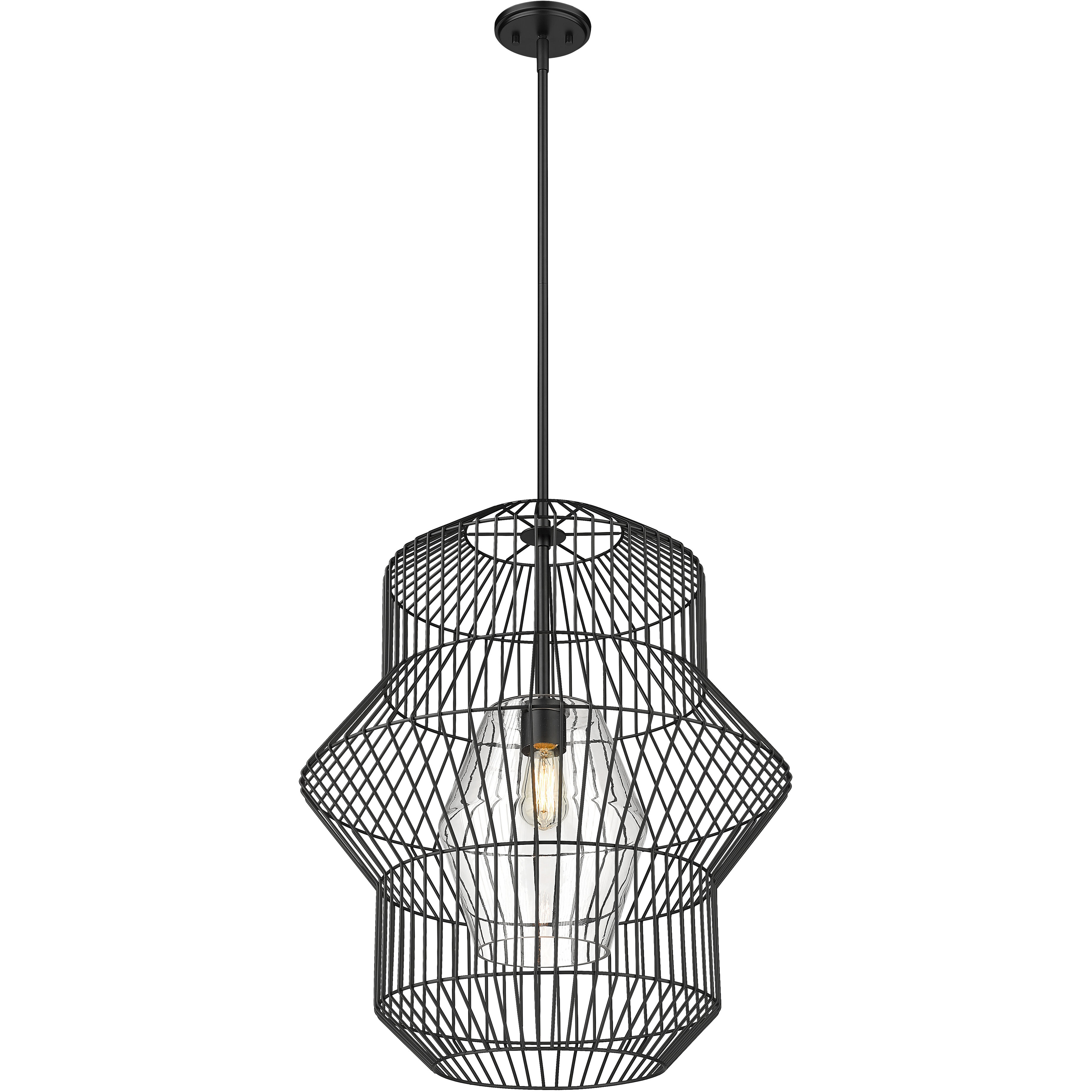 Orsay 1 Light 24 inch Matte Black Pendant Ceiling Light