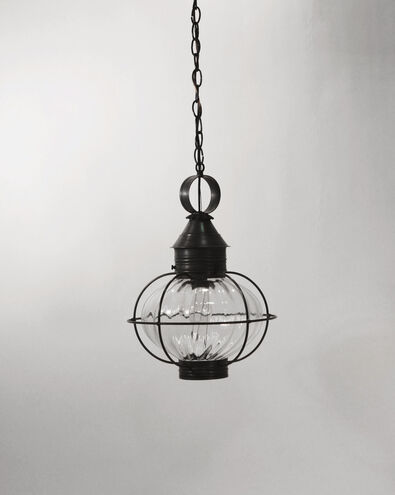 Onion 2 Light 12 inch Dark Brass Outdoor Ceiling Light in Optic Glass, Two 60W Candelabra