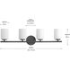 Replay 4 Light 31.13 inch Black Bath Vanity Wall Light