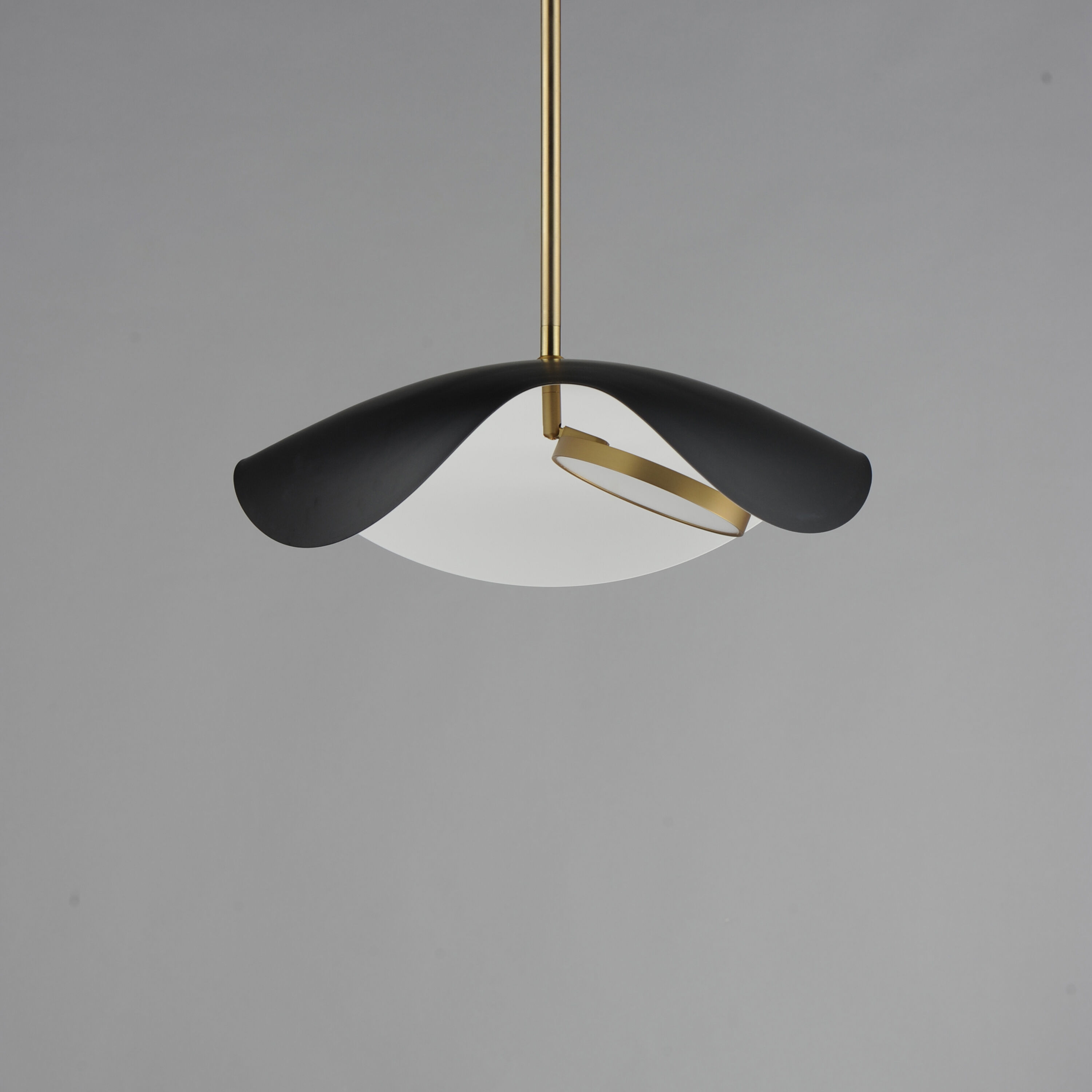 Carmen LED 16.5 inch Black and Gold Single Pendant Ceiling Light in Black/Gold