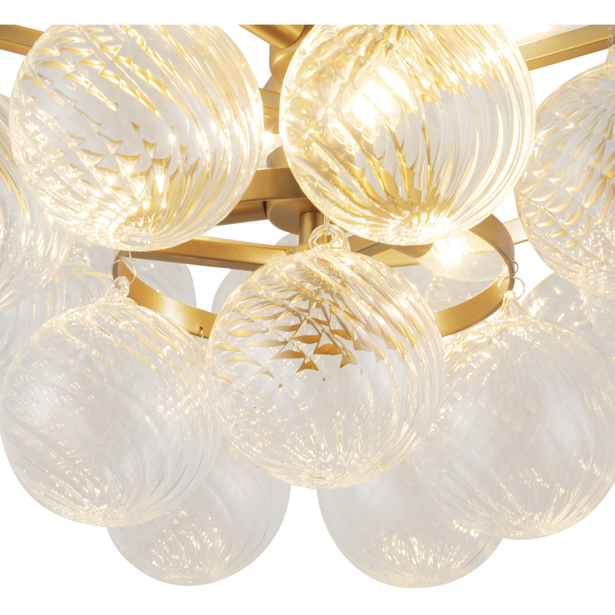 Alora Mood Faye 6 Light 24.13 inch Brushed Gold and Clear Ribbed Glass Chandelier Ceiling Light
