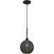Deluna 1 Light 8 inch Black Pendant Ceiling Light, Mini Globe
