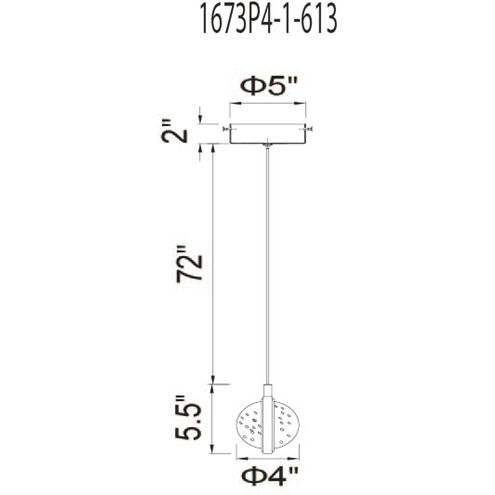 Salvador LED 4 inch Polished Nickel Mini Pendant Ceiling Light