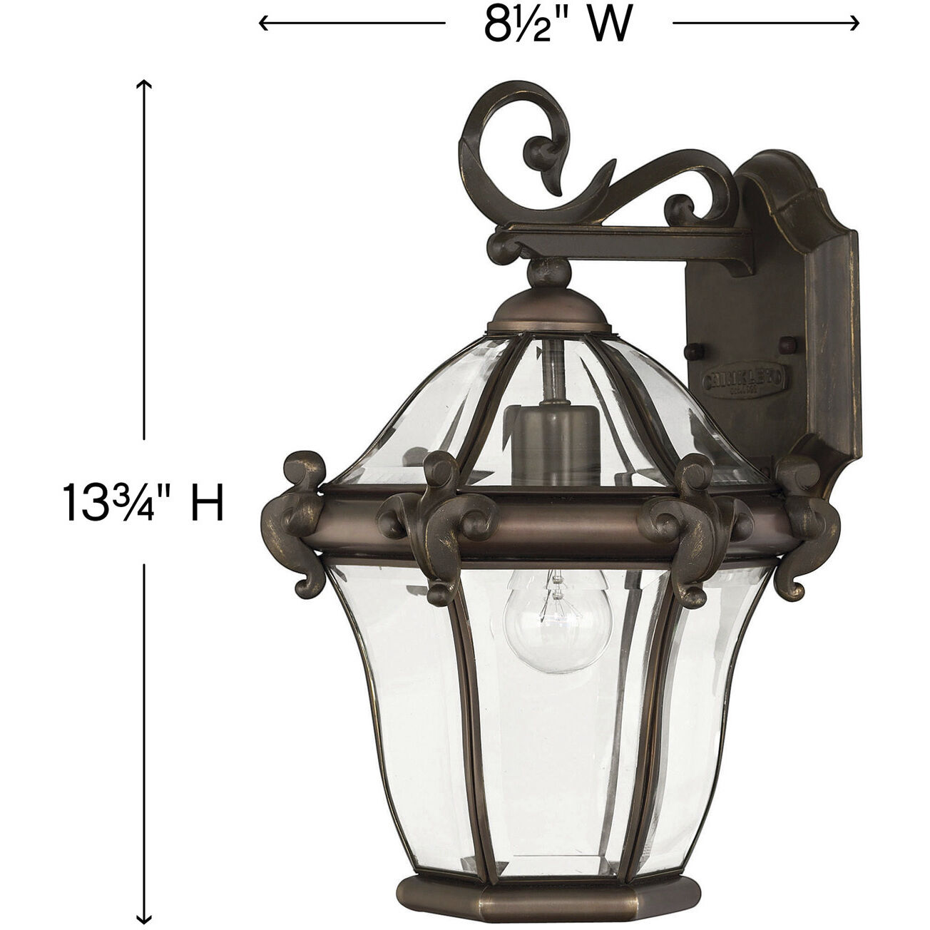 Estate Series San Clemente Outdoor Wall Mount Lantern in Copper Bronze