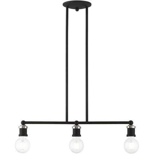 Lansdale 3 Light 24 inch Black with Brushed Nickel Accents Linear Chandelier Ceiling Light