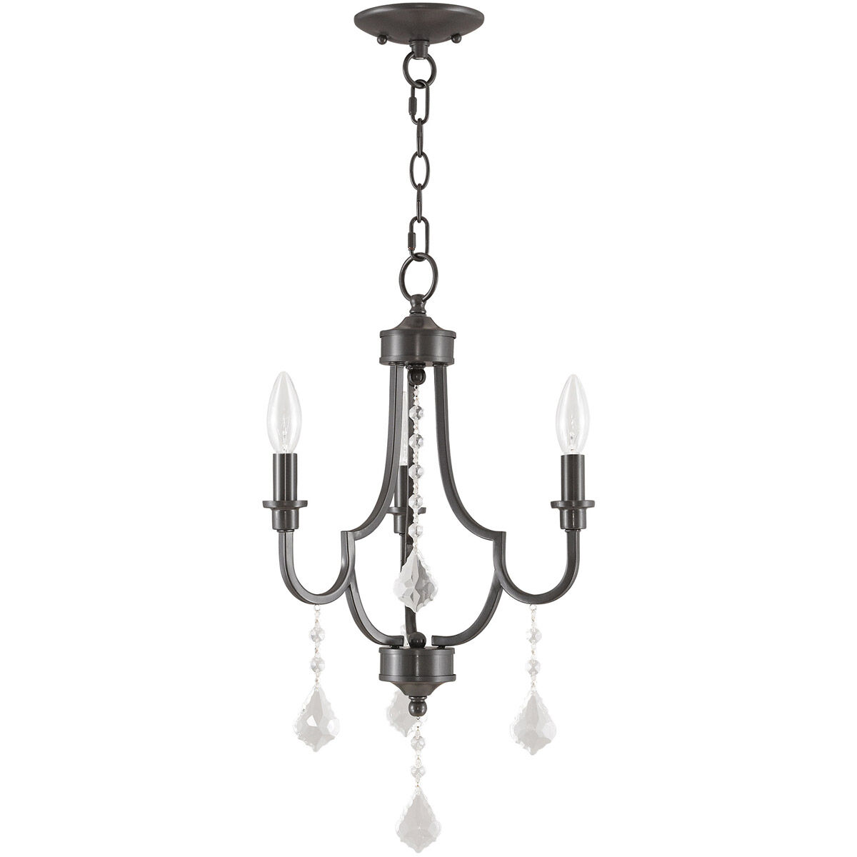 Glendale 3 Light 14 inch English Bronze Mini Chandelier Ceiling Light