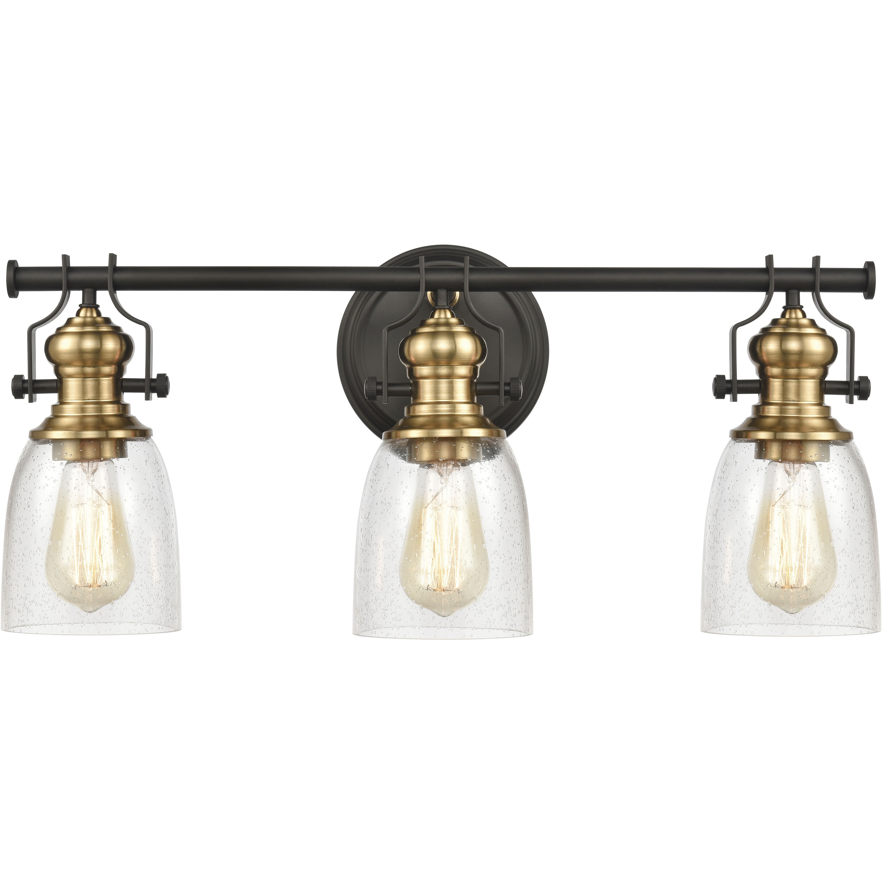 Chadwick Vanity Light Wall Light in Oil Rubbed Bronze with Satin Brass