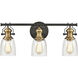 Chadwick Vanity Light Wall Light in Oil Rubbed Bronze with Satin Brass