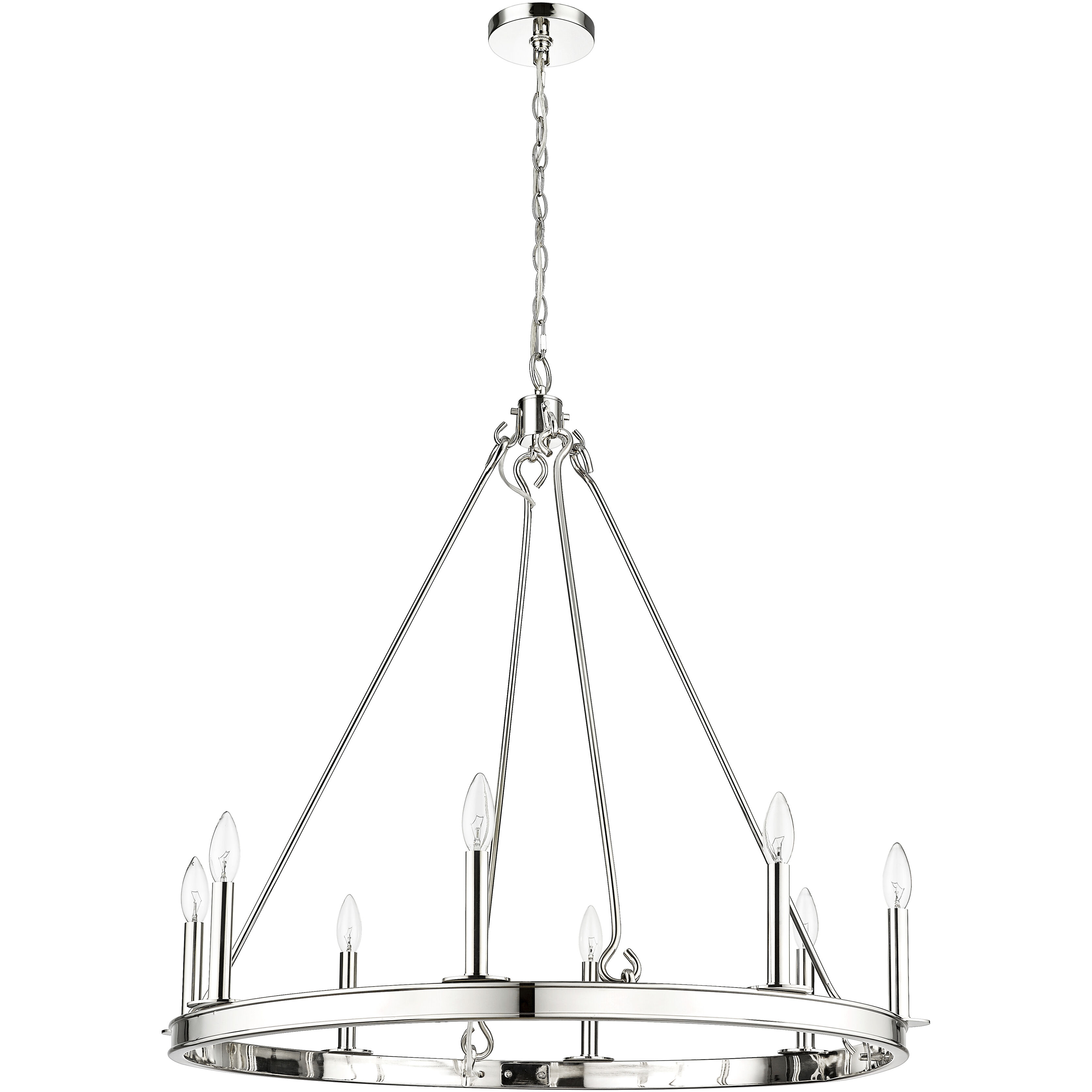 Barclay 8 Light 33 inch Polished Nickel Chandelier Ceiling Light