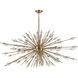 Starburst 31 Light 72 inch Satin Brass Chandelier Ceiling Light
