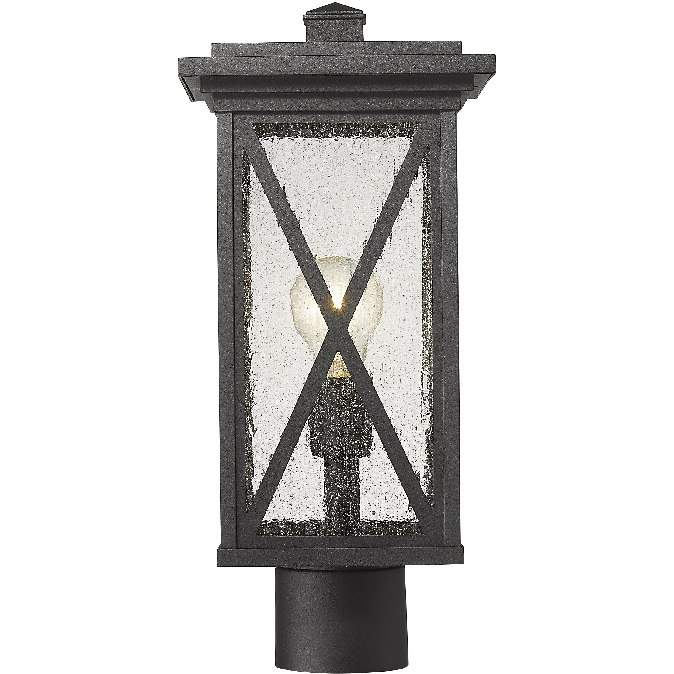 Brookside 1 Light 16.5 inch Black Outdoor Post Mount Fixture