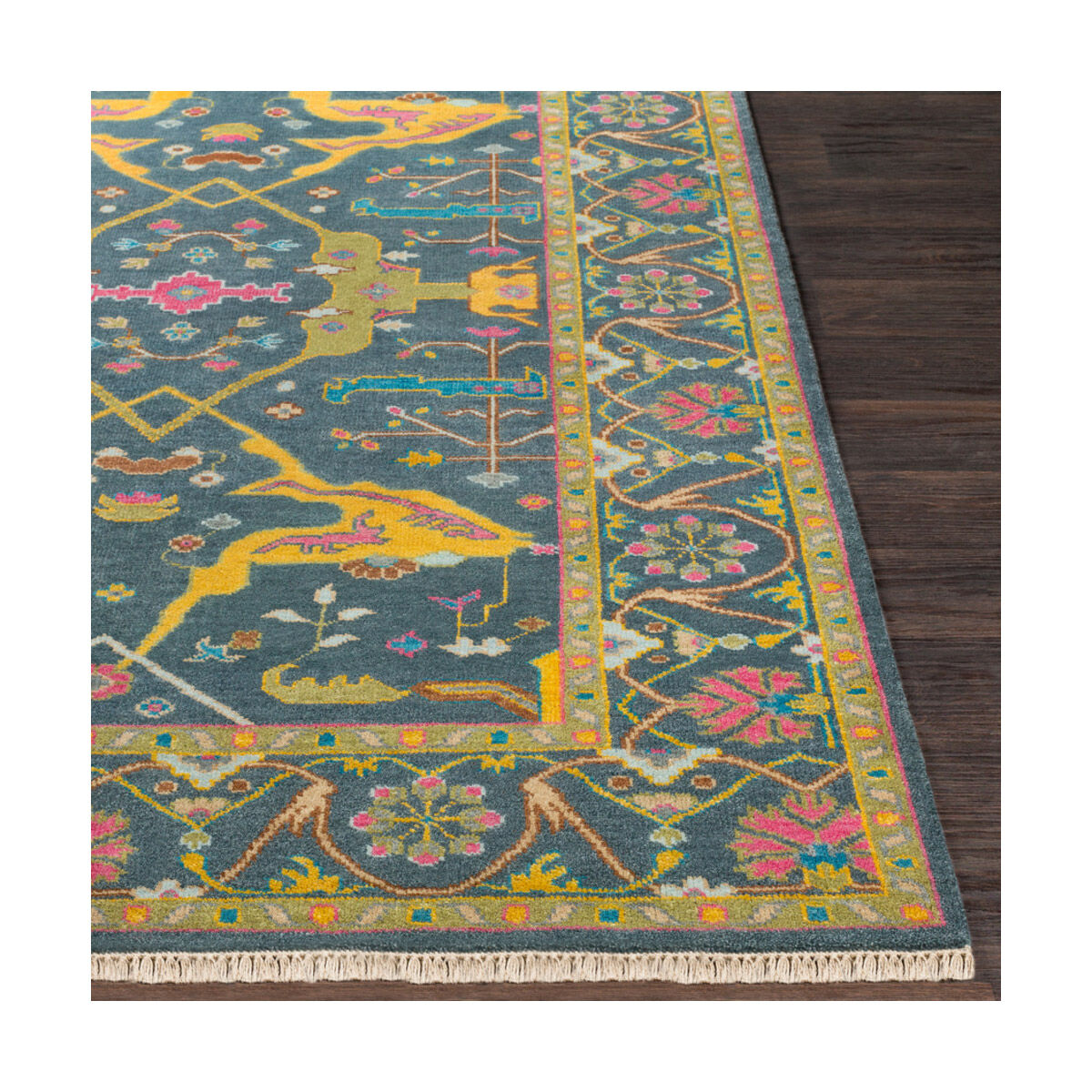 Antique 36 X 24 inch Navy/Mustard/Olive/Bright Pink/Dark Brown/Aqua Rugs, Rectangle