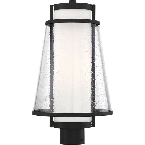 Anau 1 Light 18 inch Matte Black and Glass Outdoor Post Lantern