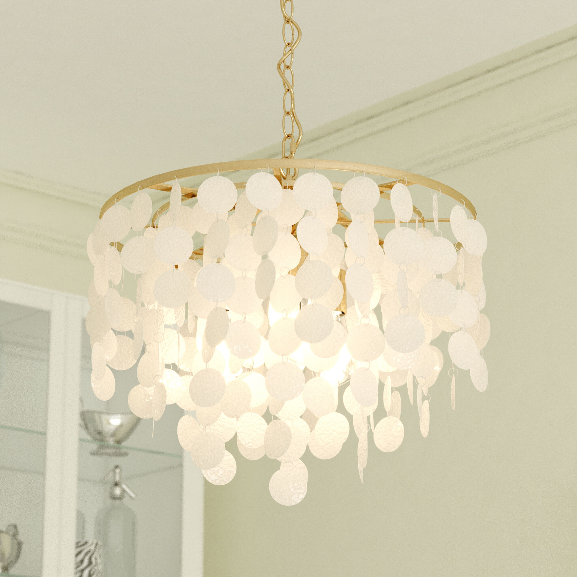 Elsa LED 19.75 inch Natural Brass Pendant Ceiling Light