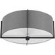 Preston 3 Light 15 inch Matte Black with Grey Semi-Flush Mount Ceiling Light