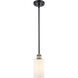 Ballston Clymer LED 3.88 inch Black Antique Brass Pendant Ceiling Light in Matte White Glass, Ballston