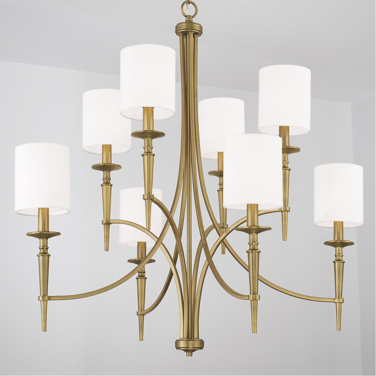 Abbie 8 Light 37 inch Aged Brass Chandelier Ceiling Light