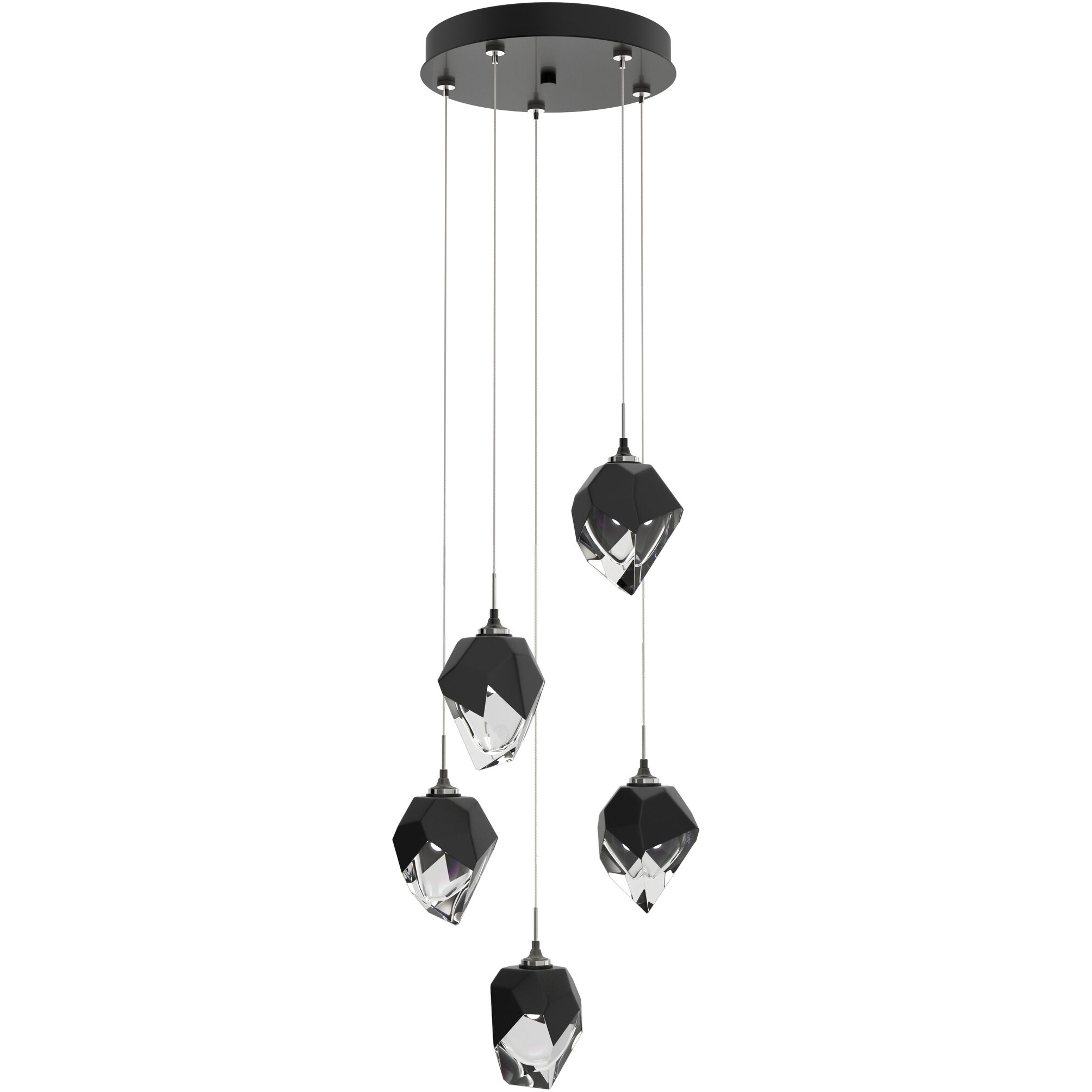 Chrysalis 5 Light 15.4 inch Ink Pendant Ceiling Light in Black Crystal, Small