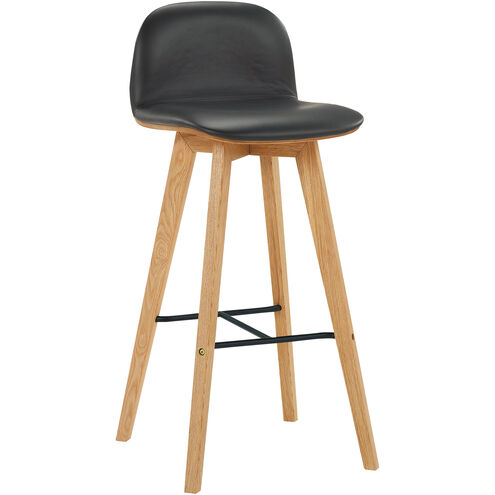 Napoli 37.5 inch Black Barstool, Leather