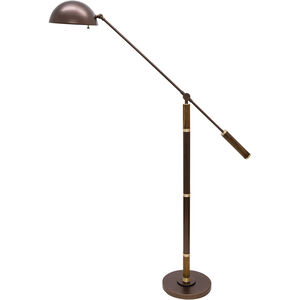 Barton 42 inch 75 watt Chestnut Bronze with Satin Brass Floor Lamp Portable Light