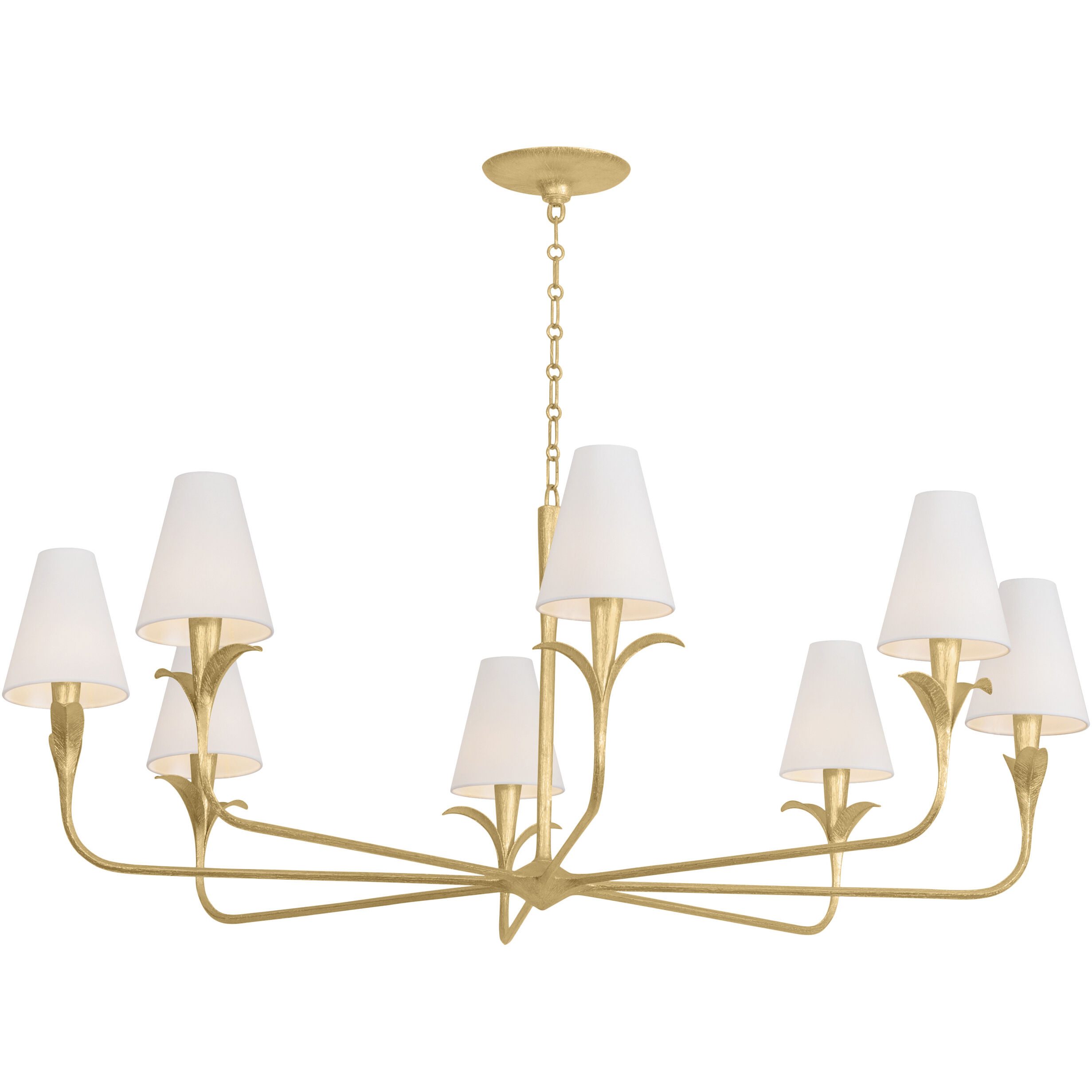 Quill 8 Light 57.5 inch Gilded Ivory Chandelier Ceiling Light