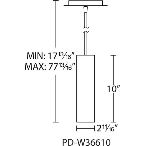 Caliber LED 2.69 inch Brushed Aluminum Outdoor Pendant, dweLED