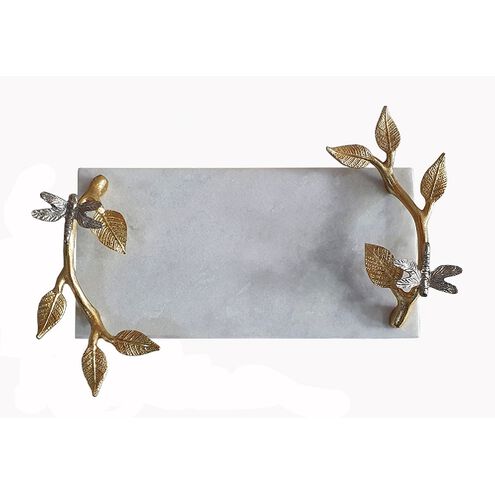 Dragonfly White and Gold Tray