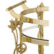 Fiore Polished Brass and Clear and Natural Bar Cart