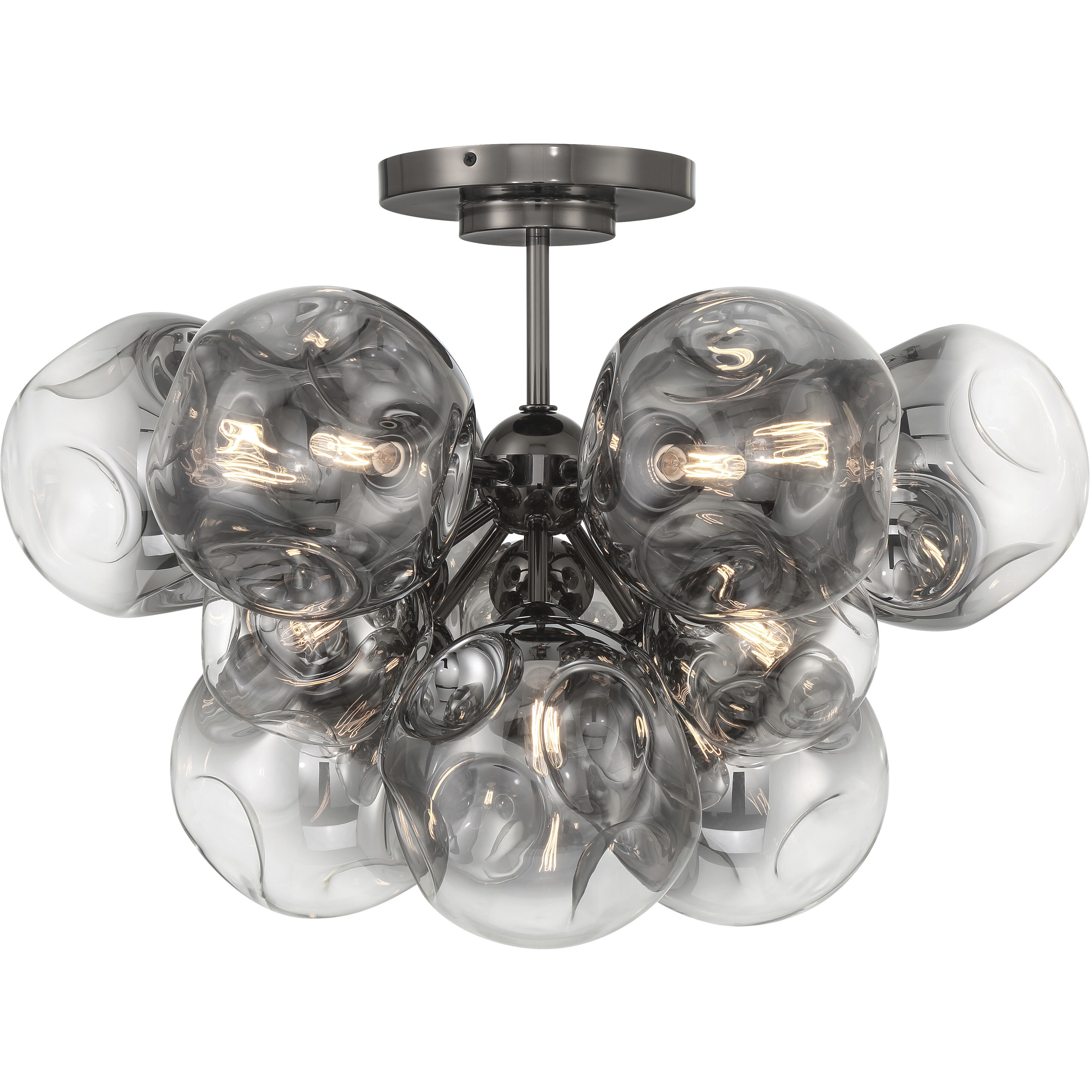 Neveh 12 Light 27.63 inch Gun Metal Semi Flush Ceiling Light