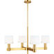 TOB by Thomas O'Brien Palma 4 Light 32.25 inch Burnished Brass Chandelier Ceiling Light