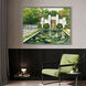 Water Lily Pool Green and Multi and Pink and White Canvas