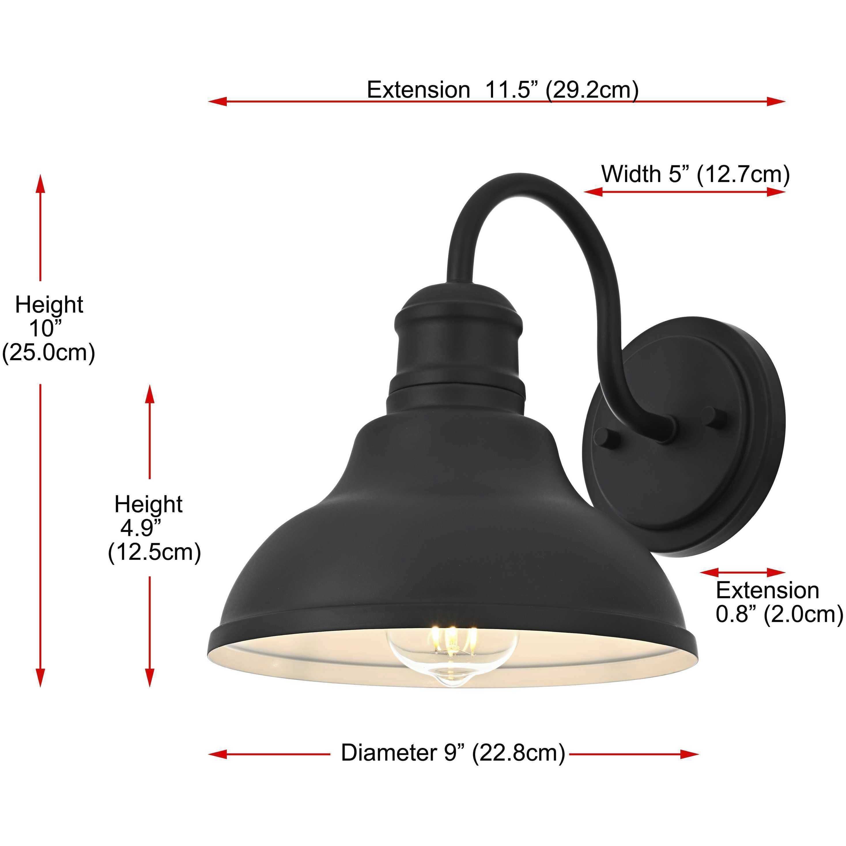 Callen 1 Light 10 inch Black Outdoor Wall Sconce