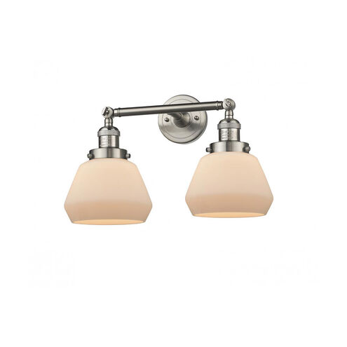 Franklin Restoration Fulton LED 17 inch Brushed Satin Nickel Bath Vanity Light Wall Light in Matte White Glass, Franklin Restoration