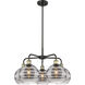 Ballston Rochester 5 Light 26 inch Black Antique Brass Stem Hung Chandelier Ceiling Light