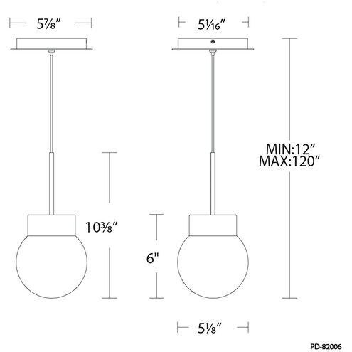 Double Bubble LED 5.13 inch Satin Nickel Pendant Ceiling Light in false