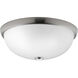 Glass Domes 3 Light 16.5 inch Brushed Nickel Flush Mount Ceiling Light