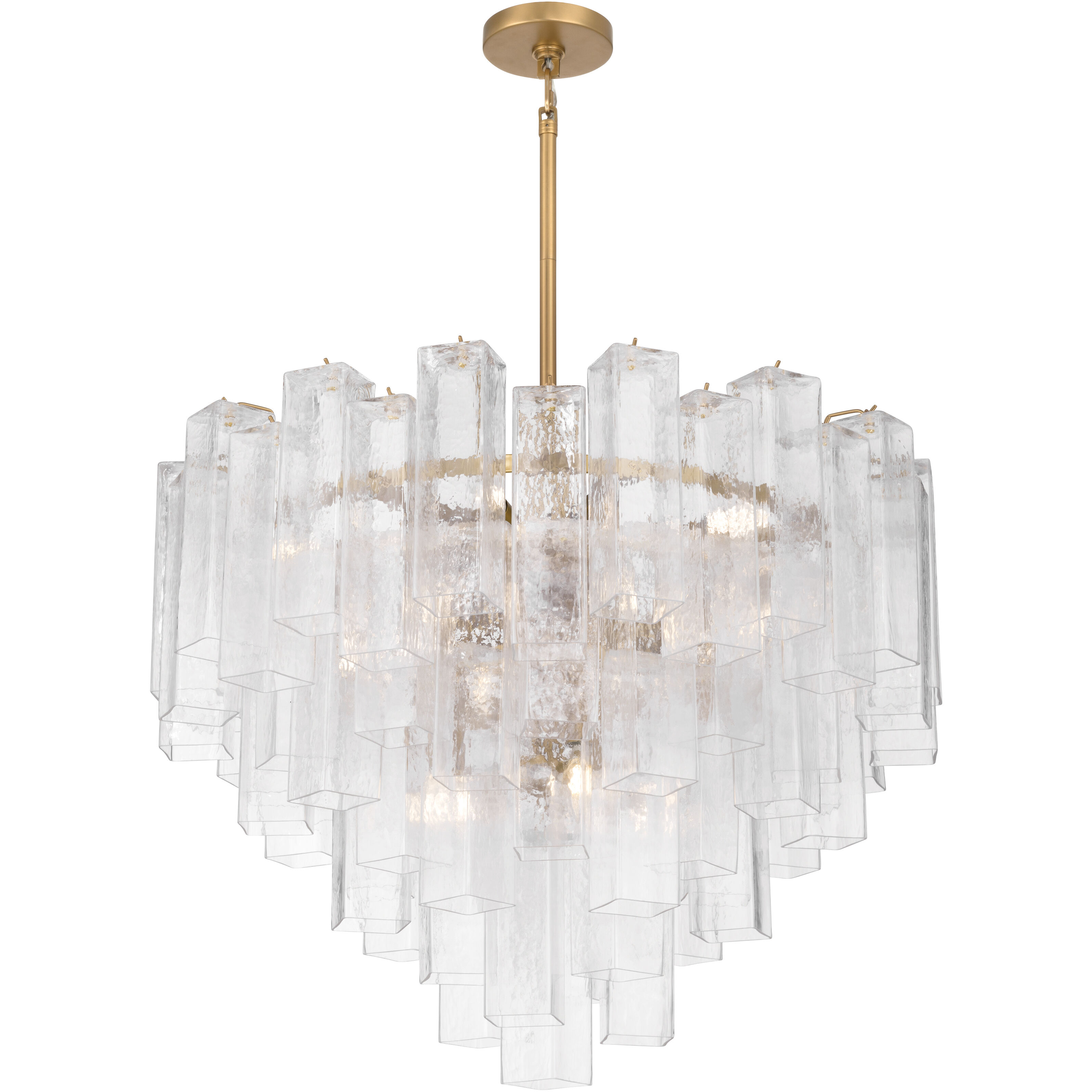 Torvento 15 Light 32.75 inch Legacy Brass Pendant Ceiling Light in Clear Handmade Glass
