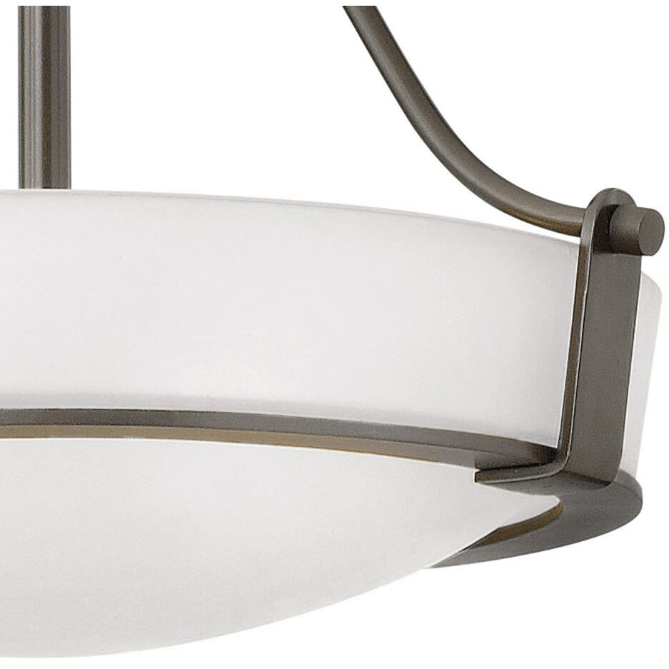 Hathaway 3 Light 16 inch Olde Bronze Indoor Semi-Flush Mount Ceiling Light in Etched White