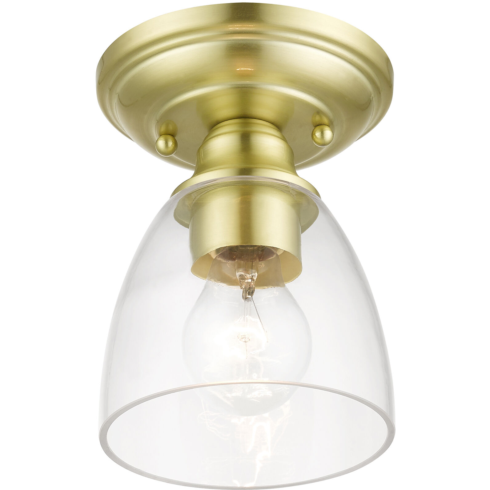 Montgomery 1 Light 5 inch Satin Brass Semi-Flush Ceiling Light, Petite