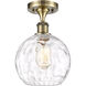 Ballston Athens Water Glass LED 8 inch Antique Brass Semi-Flush Mount Ceiling Light