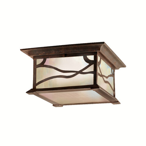 Morris 2 Light 12 inch Distressed Copper Outdoor Flush & Semi Flush Mt