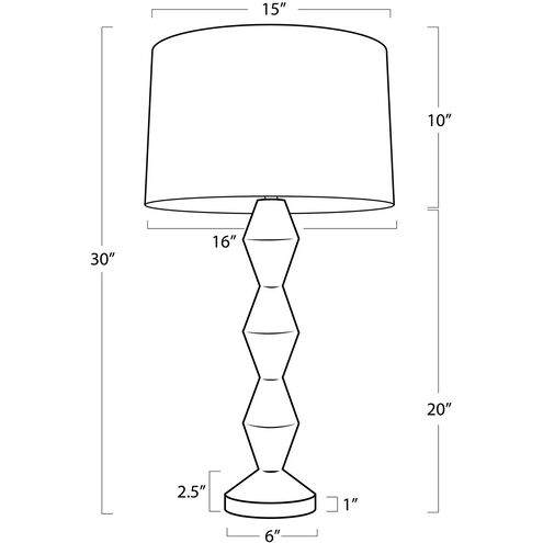 Crew 30 inch 150.00 watt Brown Buffet Lamp Portable Light