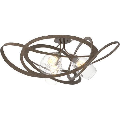 Nest 3 Light 37.2 inch Bronze Semi-Flush Ceiling Light