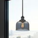 Franklin Restoration Bell 1 Light 8 inch Matte Black Mini Pendant Ceiling Light in Incandescent, Plated Smoke, Franklin Restoration