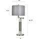 Steel 32.25 inch 100 watt Brushed Steel and Grey Table Lamp Portable Light