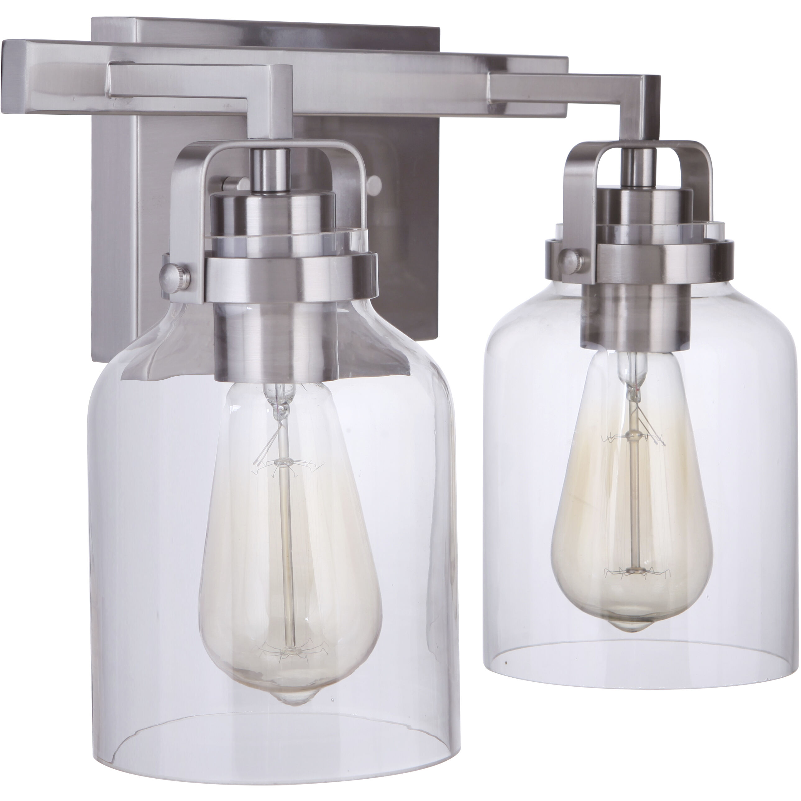 Foxwood 2 Light 13 inch Brushed Polished Nickel Vanity Light Wall Light