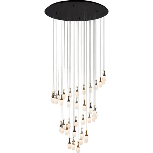 La Botella 39 Light 30 inch Deep Taupe / Brushed Aluminum / Brushed Gold Chandelier Ceiling Light