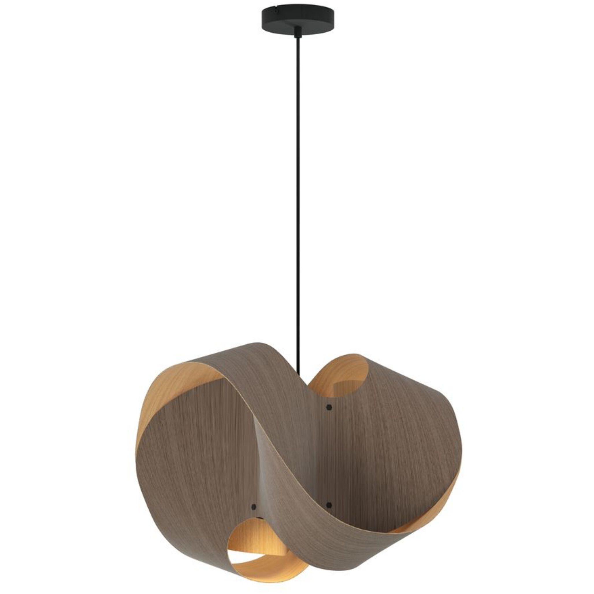 Elvira 1 Light 19.6 inch Black Pendant Ceiling Light in Grey Oak/Ash, W 19.6 x D 19.6 x H 15.4