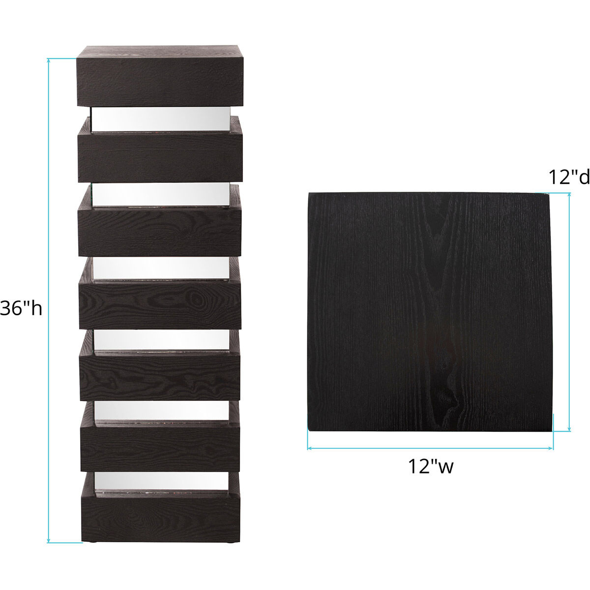 Stepped 35 X 12 inch Espresso Brown Pedestal